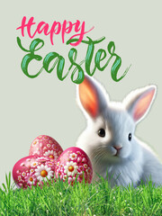 Easter Card, Cute Bunny, Happy Easter, Easter Eggs