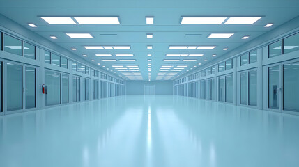 3D Render Modern Building Corridor