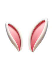 Cute White Bunny Ears. Illustration on White Background