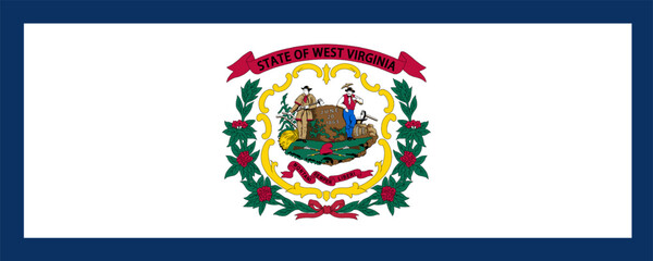 Flag of West Virginia, long version, Vector Images