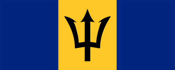 Flag of Barbados, long version, Vector Images