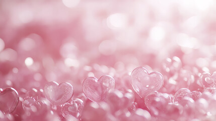 Delicate pink hearts create romantic backdrop filled with love