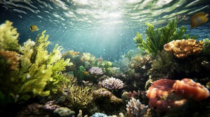 Obraz premium Serene Deep Sea Landscape in Soft Ambient Light