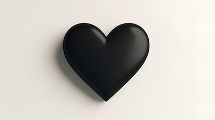 Fototapeta premium sleek black heart design with minimalistic style on light background
