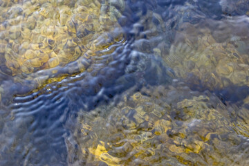 Close up of water surface with ripples. Abstract background and texture.