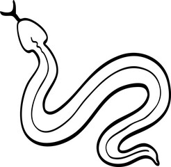 hand drawn cute cartoon of snake illustration.