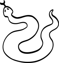 Fototapeta premium hand drawn cute cartoon of snake illustration.