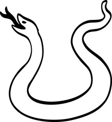 hand drawn cute cartoon of snake illustration.