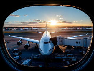 Airplane at Sunset, Airport View