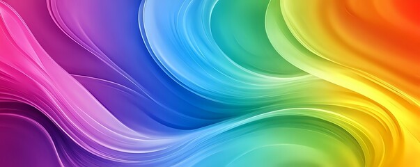 Obraz premium Vibrant Rainbow Abstract Swirls: A Symphony of Colors
