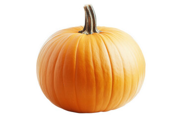 Obraz premium vibrant. round pumpkin with a smooth. orange skin and a prominent stem the pumpkin is set against a plain white background. emphasizing its color and shape. making it ideal for seasonal decoration. co