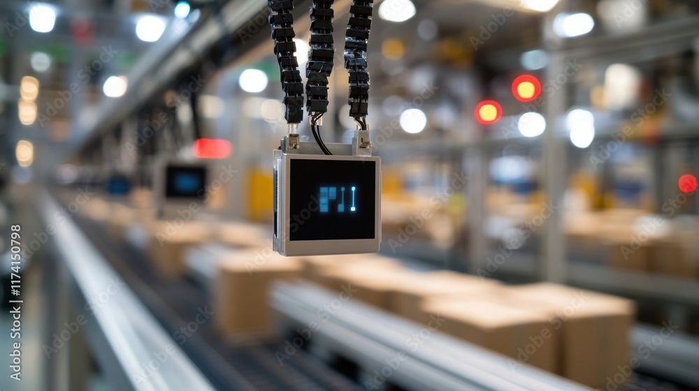Poster modern warehouse management system utilizing advanced technology for efficient processing and transp
