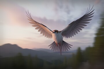 Obraz premium A Bird In a Flight Through The Sky