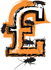 Symbol filled with cockroaches and bugs.