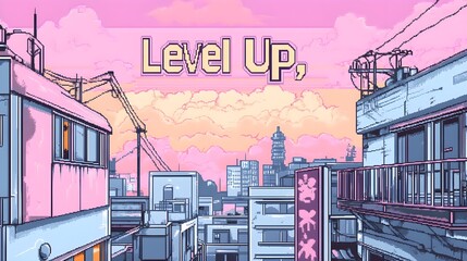Naklejka premium Pixel art, game title 
