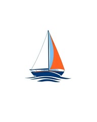 Fototapeta premium illustration vectorielle d'un bateau à voile naviguant sur la mer
