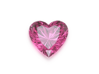 Pink heart shape diamond with high quality, transparent background