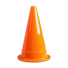 bright orange traffic cone. commonly used for road safety and directing traffic its conical shape and vibrant color make it easily visible. serving as a warning or marker in construction zones. roadwo