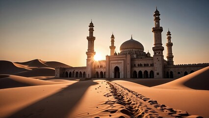 Mosque Resting Among Endless Wildflowers
