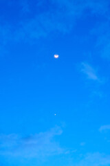 Venus appeared beside a crescent moon