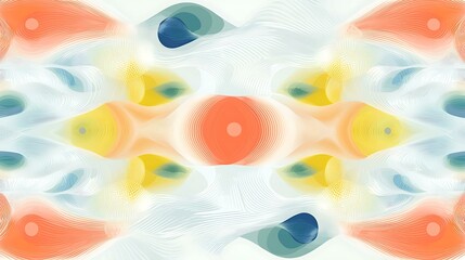 Cultural ornamental designs infused with abstract shapes and vibrant tones in an artistic layout