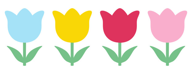 かわいいチューリップのベクターイラスト
