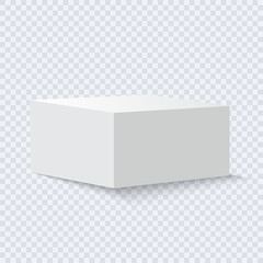 Blank square podiums stand to show products on transparent background, Vector illustration.