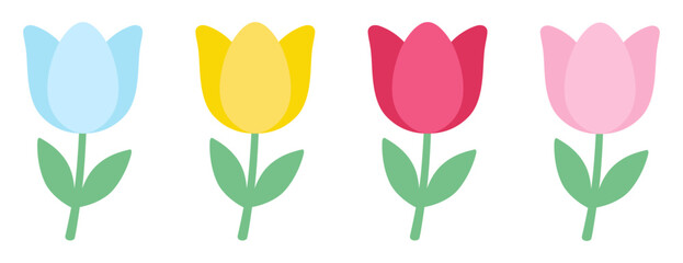 かわいいチューリップのベクターイラスト