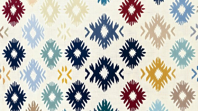 Handwoven rustic textile with colorful decorative motifs, highlighting the beauty of traditional weaving techniques