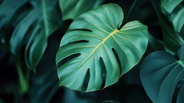 Green montera leaf mockup