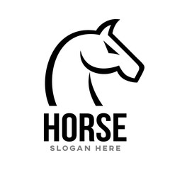 Modern chess horse logo. Vector illustration