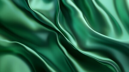 Obraz premium Abstract Emerald Green Silk Draped Fabric