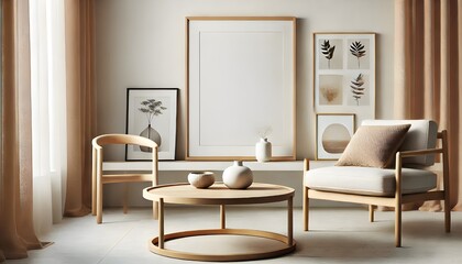 Minimalist Interior with Empty Frame