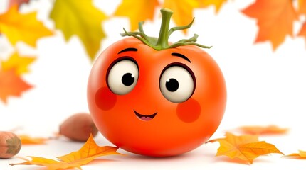 cartoon style tomato on artistic background designed for healthy lifestyle promotions
