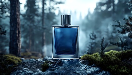 Mysterious Forest Fragrance: A Luxurious Men's Perfume in a Misty Woodland Setting