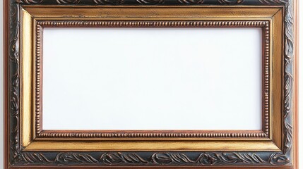 A decorative empty picture frame ready for artwork or photographs.
