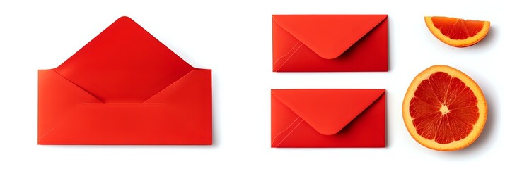 Red Envelopes and Blood Orange Slices: A Vibrant Still Life