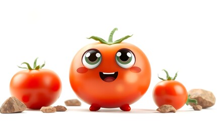 playful tomato design on colorful backdrop for use in advertising healthy food options