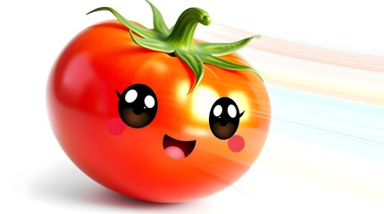 vibrant tomato illustration promoting wellness on a bright creative backdrop