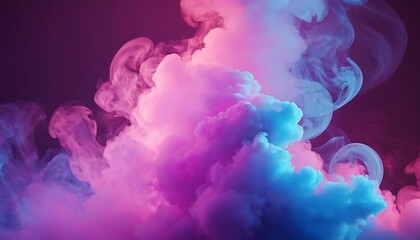 Vibrant Colorful Smoke Billowing from Empty Wooden Table on Dark Background.