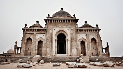 Obraz premium Mosque at the Edge of a Volcano Crater 