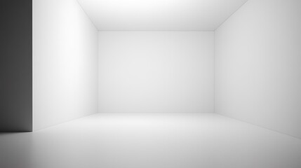 Obraz premium A minimalist white room with a gray wall