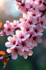 Fototapeta premium Delicate blossoms adorn a majestic flowering tree , romantic, texture, floral