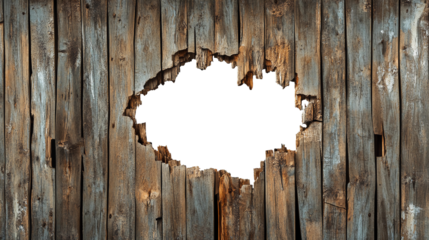 The hole in the middle penetrates the old wooden wall. Suitable for marketing or business purposes