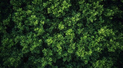 Lush Green Foliage Overhead Aerial View - Nature Texture Background
