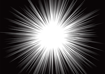 シンプルな集中線の背景素材