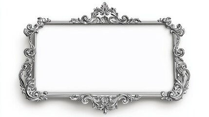 Ornate silver picture frame with a blank space for artwork or photographs.