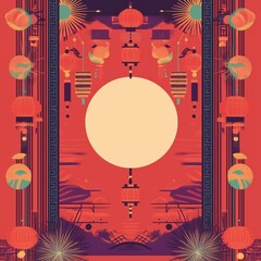 Obraz premium Chinese style lunar new year background