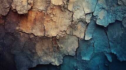 Fototapeta premium Cracked Earth Texture - Deep Teal and Brown Hues