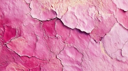 Fototapeta premium Cracked Pink Wall Texture, Abstract Background